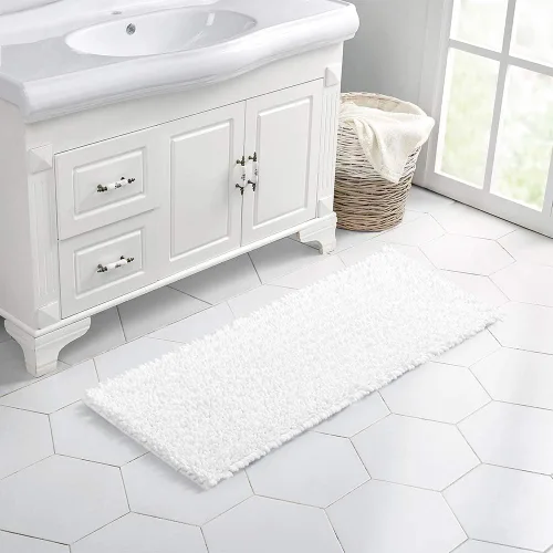 Miniatura 316 de Walensee Alfombra de baño antideslizante (24x17 pulgadas, rosa polvoriento) absorbente de agua, súper suave, lanuda de felpilla, lavable a máquina