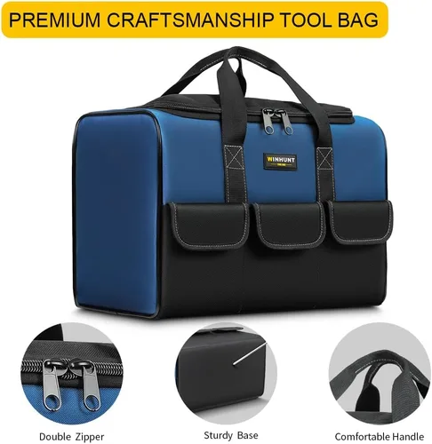 Miniatura 10 de Bolsas de herramientas WINHUNT para hombres, organizador de herramientas de 17 pulgadas con 6 bolsillos, tela impermeable de tela 600D, 16.9 x 11.8