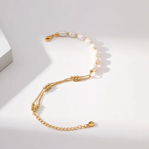 Miniatura 76 de Delicadas pulseras de oro para mujer, chapado en oro 18, ajustable, mal de ojo, mariposa, cuentas, perla, corazón, turquesa, hecha a mano para mujer