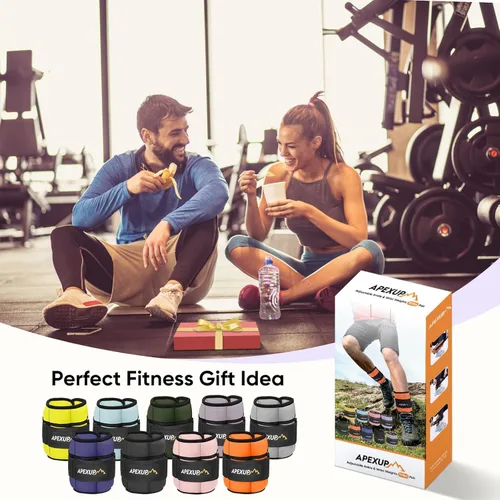 Miniatura 7 de APEXUP 10 libras/par de pesas de tobillo ajustables para mujeres y hombres, correas de peso modularizadas para piernas para yoga, caminar, correr