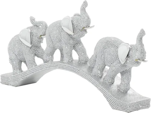 Miniatura 14 de Deco 79 Escultura Decorativa de Elefante de Resina Caminando, Estatua de Decoración para el Hogar con Ciervo Marrón Oscuro, Figura Decorativa de 20