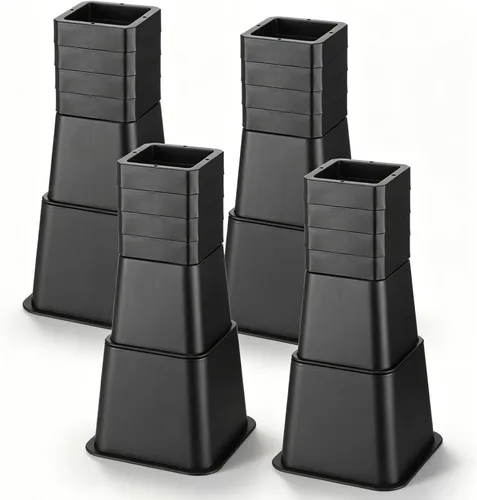 Miniatura 8 de Relaxweex 20 elevadores de cama resistentes de altura de 1 a 10 pulgadas, elevadores de muebles ajustables para silla, mesa, escritorio, patas