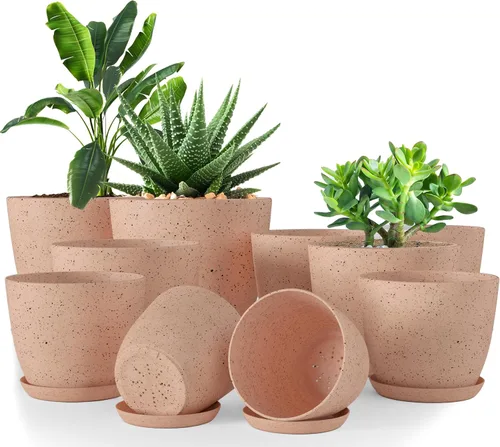 Miniatura 14 de Utopia Home - Macetas de Interior con Drenaje - Macetas de Flores de 7/6.6/6/5.3/4.8 Pulgadas para Plantas de Interior - Juego de 5 Macetas