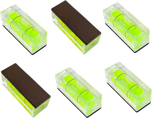 ZUJHPYMI 6 piezas de nivel de burbuja magnético pequeño 10x10x29mm Mini niveles de espíritu de burbuja cuadrada herramientas de nivelación