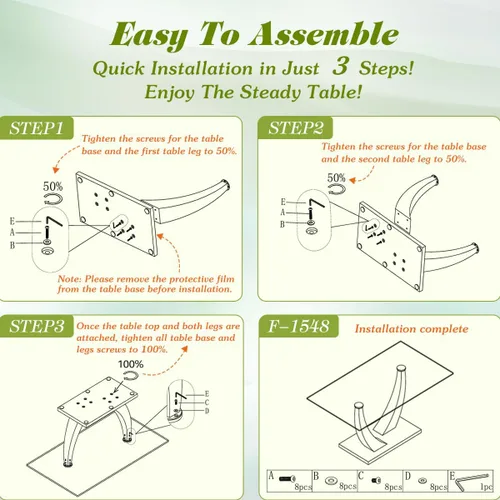 Miniatura 8 de Juego de mesa de comedor para 4, mesa de comedor de mármol sintético de 63 pulgadas con patas y base de acero inoxidable, sillas acolchadas