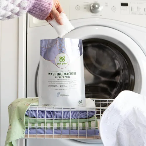 Miniatura 6 de Grab Green Cápsulas limpiadoras para lavadora, sin fragancia, 5 unidades Limpia y refresca lavadoras; sin productos químicos agresivos; polvo a