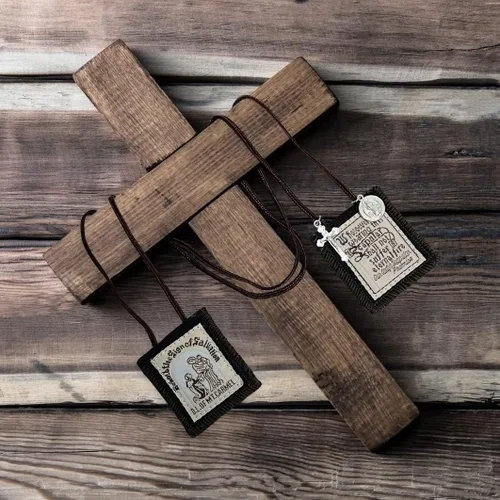 Miniatura 4 de Escapularios católicos, paquete de 3 collares católicos de escápulos católicos a granel de Escapularios Católicos Escapulario Católico Regalo