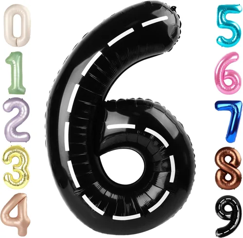 Miniatura 420 de Globos de números de 5 globos de 40 pulgadas, decoraciones de cumpleaños azules para niños y niñas, globos de números azul marino grandes