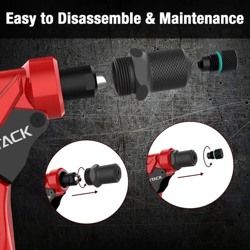 Miniatura 4 de NEXTACK Kit de herramientas Rivnut NT700 y kit de pistola remachadora NT200