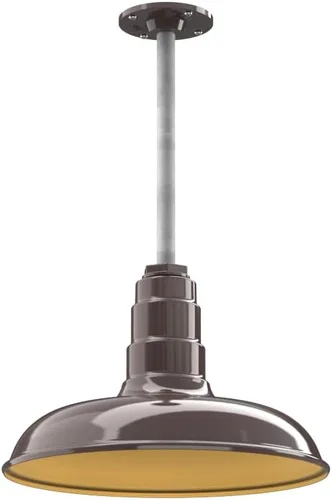 Miniatura 33 de Steel Lighting Co. Malibu - Lámpara colgante Montaje en techo Domo de 14 pulgadas vástago de 12 pulgadas Estilo de granja de acero Rojo