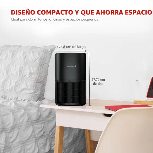 Miniatura 6 de Honeywell Allergen Plus HPA125B - Purificadores de aire HEPA compactos para habitación pequeña, cobertura de hasta 530 pies cuadrados, filtro 3