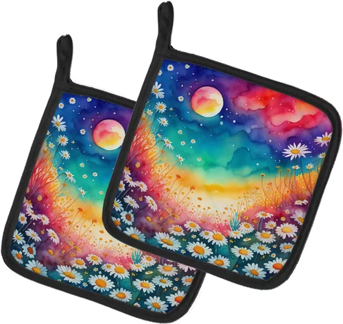 Miniatura 23 de Caroline's Treasures Juego de soportes para ollas de cocina coloridos de Asters, resistentes al calor, almohadillas calientes para cocinar, hornear