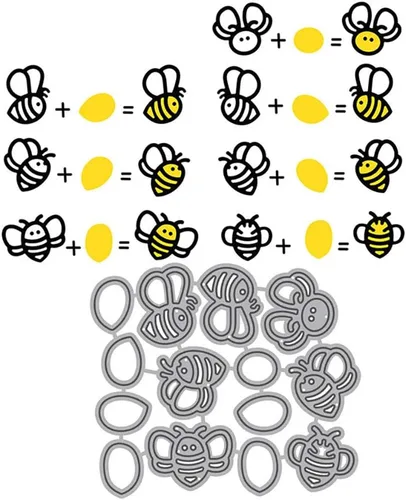 Miniatura 3 de Troqueles de corte de metal para festival de abejas, plantillas de estampado de decoración de primavera para álbumes de recortes, álbum de fotos