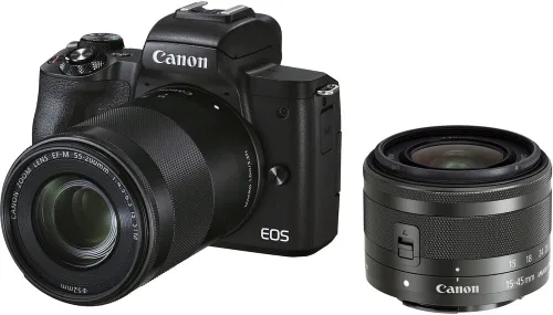 Miniatura 2 de Canon Cámara sin espejo EOS M50 Mark II con lentes de 0.591-1.772 in y 2.165-7.874 in (negro) (4728C014) + monitor 4K + VideoMic Rode + tarjeta