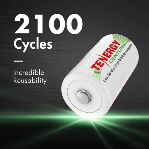 Miniatura 3 de Tenergy Centura - Baterías recargables de alta capacidad, paquete de 16 baterías recargables C y D, cargador de batería universal inteligente 8xC
