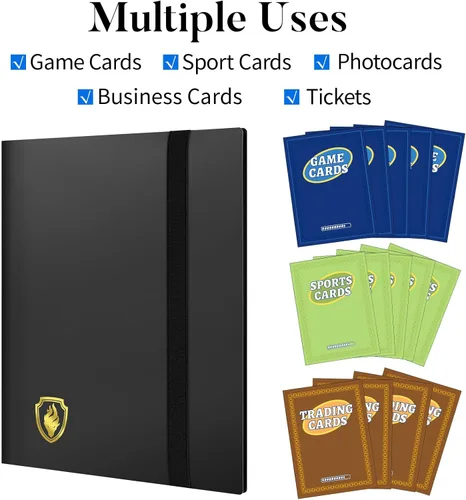 Miniatura 3 de Fabmaker - Carpeta de tarjetas con 9 bolsillos, 396 bolsillos, álbum de tarjetas coleccionables prémium para tarjetas estándar, carpeta de colección