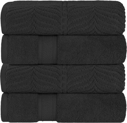 Miniatura 33 de Superior Juego de toallas surtidas de algodón Chevron de 12 piezas, cero torsión, secado rápido, artículos esenciales para el hogar, ducha, spa