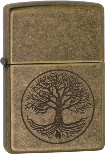 Miniatura 4 de Zippo Mechero de latón envejecido árbol de la vida eterna