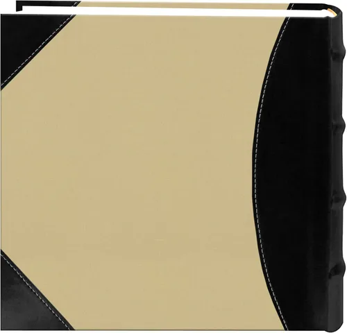 Miniatura 2 de Pioneer álbum de fotos de gran capacidad con tapa de tela cosida y piel sintética, negro sobre beige, Cuero, Multicolor, 1