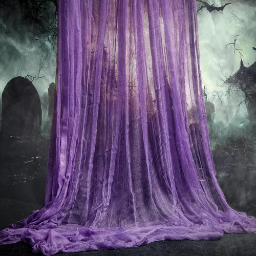Miniatura 7 de 197" x 85" Tela espeluznante de Halloween - Tela de gasa espeluznante para Halloween - Tela de gasa sangrienta espeluznante para fiesta de Halloween