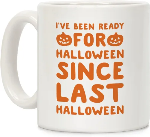 Miniatura 126 de LookHUMAN Taza de Café de Halloween – Halloween Is Meowgical Tazas, Taza de Café Espeluznante Idea de Regalos de Taza, 15 Onzas 10-Blanco