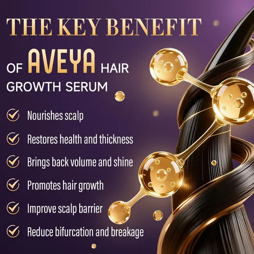 Miniatura 2 de AVEYA Suero para el crecimiento del cabello, para mujeres y hombres impregnado con aceite de romero, aceite de batana y biotina para el cuero