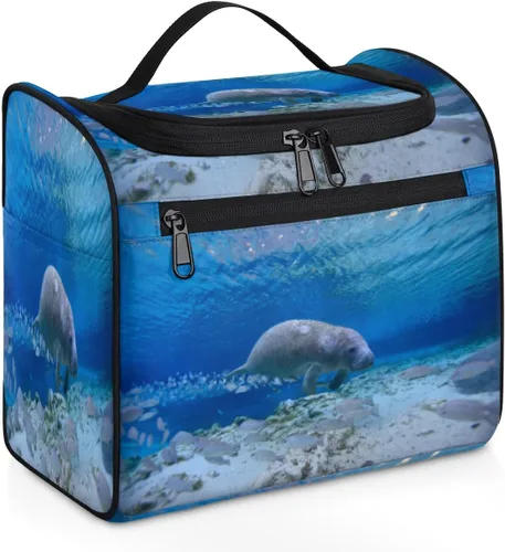 Miniatura 12 de cfpolar Animal Fox Flores Colgantes Neceser de Viaje Neceser Organizador de Maquillaje Bolsa de Almacenamiento de Cosméticos Baño Bolsa