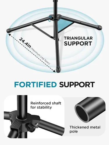 Miniatura 4 de InnoGear Soporte de micrófono, 6 en 1, soporte de micrófono de piso con soporte para teléfono y tableta, altura ajustable de 30 a 72 pulgadas