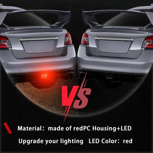 Miniatura 5 de JDM Luz Antiniebla Trasera con Lente Roja para Parachoques Funciona como Luz de Marcha, Luz de Freno, Luz de Reversa Compatible con Subaru WRX STI
