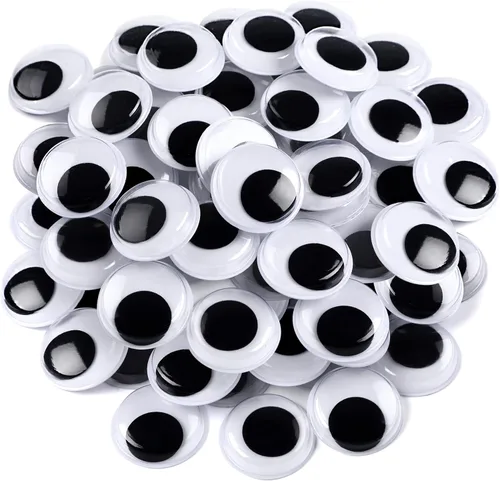 Miniatura 14 de FEBSNOW 200 ojos ondulantes autoadhesivos negros y blancos para decoración de manualidades (0.787 pulgadas)