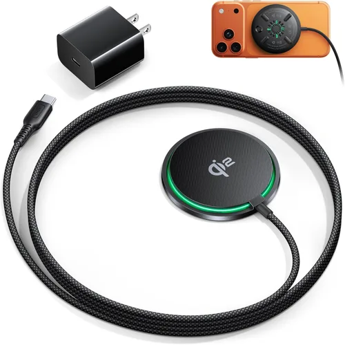 INIU Cargador inalámbrico magnético, certificado Qi2 original de 15 W, almohadilla de carga inalámbrica rápida compatible con MagSafe, cargador de