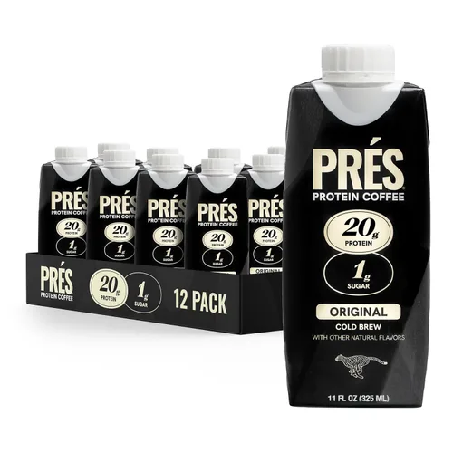 Miniatura 7 de PRES - Café proteico, variedad, alto en proteínas, cerveza fría real, 0.71 onzas de proteína, 0.4 oz de azúcar, 100 calorías, aperitivos