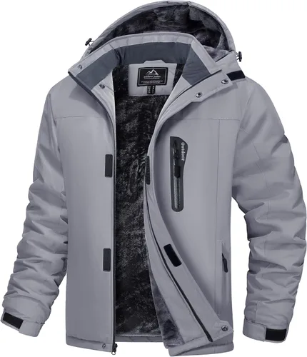 MAGCOMSEN - Abrigos de invierno para hombre, impermeables, con forro polar, parka, con capucha, para esquiar, senderismo, trabajo