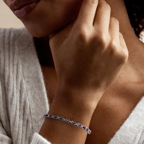 Miniatura 2 de Ross-Simons 4.50 ct. t.w. Gemstone Bolo Bracelet with Diamond Accents in Sterling Silver