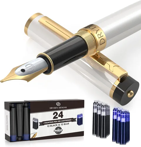 Miniatura 12 de Pluma estilográfica Dryden Luxury, clásica y moderna, de colección ejecutiva y vintage, idea de regalo de negocios y para la caligrafía, Azul Azul