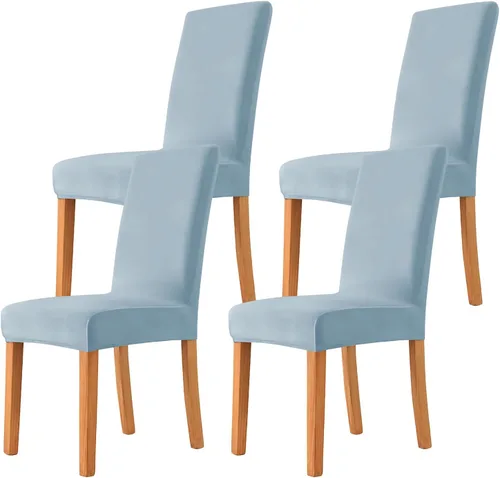 Miniatura 42 de Velvet Chair Covers Beige Gray, Stretch Dining Room Chair Covers 2 Pack, Super Fit Dining Chairs Slipcovers Spandex Washable Kitchen Parson Chair