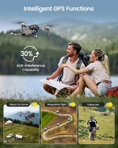 Miniatura 6 de Holy Stone HS600 - Drones con cámara para adultos con cardán de 2 ejes 4K EIS, ID remoto integrado, transmisión de rango de 6096 metros, dron