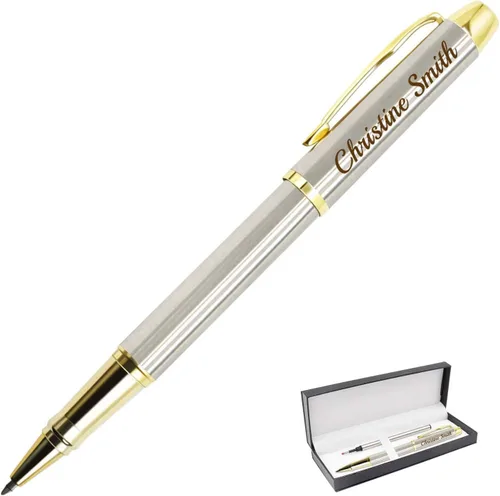 Miniatura 25 de Bolígrafos personalizados con punta de lápiz digital, bolígrafos grabados personalizados, bolígrafo de bola de tacto suave, bolígrafos con nombre