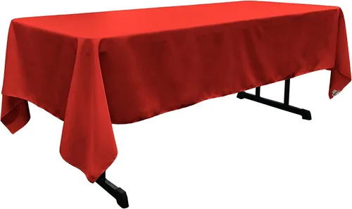 Miniatura 23 de LA Linen Mantel rectangular lavable de popelín de poliéster, resistente a las manchas y a las arrugas, cubierta de mesa 60x84, mantel de tela