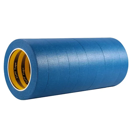 Miniatura 19 de LLPT Cinta adhesiva de uso general, paquete de 5 unidades de 1 pulgada x 55 yardas cada una, línea limpia sin residuos para pintar, artes, Azul