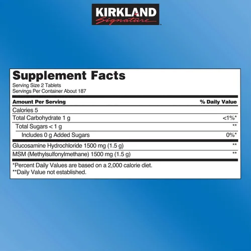 Miniatura 2 de Kirkland Signature Glucosamina con MSM, 375 tabletas (paquete de 4)