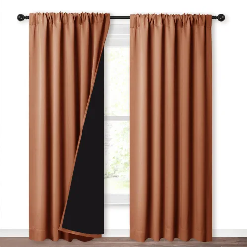 Miniatura 105 de NICETOWN Cortinas blancas 100% opacas, 2 capas gruesas completamente opacas con bolsillo para barra, cortinas aislantes térmicas para Blanco puro