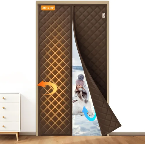 Miniatura 31 de Yotache Cortina Magnética con Aislamiento Térmico para Puertas de 60 x 80 pulgadas, Tamaño de la Cortina de 62" x 82" Material Oxford Resistente a