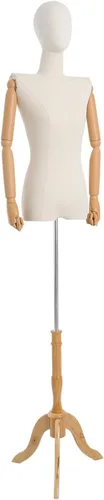 Miniatura 10 de Maniquí de mujer con soporte de trípode ajustable, cuerpo de maniquí de costura para mujer de 61 a 79 pulgadas, cuerpo de maniquí de costura