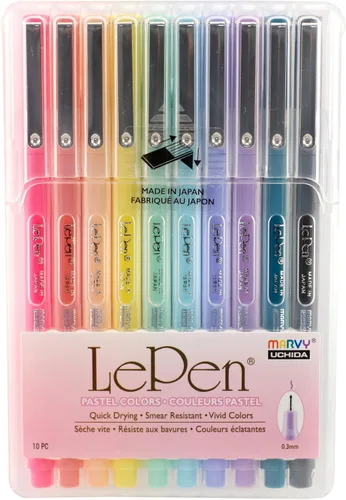 Marvy Uchida Le Pen Colores Pastel - Juego de 10