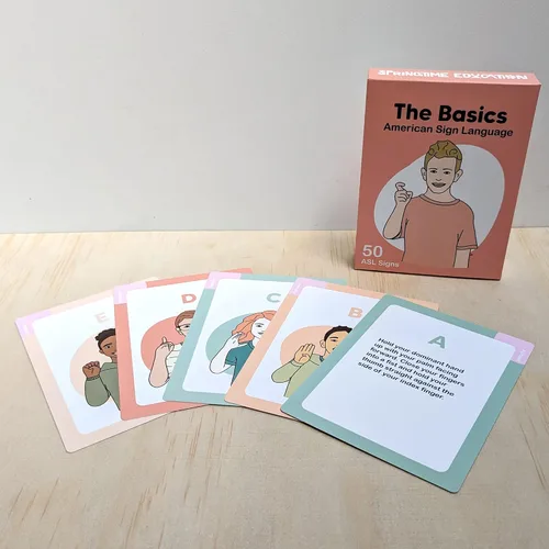 Miniatura 5 de Tarjetas flash ASL - 50 tarjetas flash de lenguaje de señas americano para principiantes, niños, adolescentes y adultos