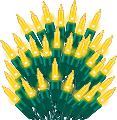 Miniatura 8 de Ultra-brillantes luces de Navidad rosa mini de 100L 19.6 pies, cadena de luces incandescentes UL listadas, se conectan de extremo a extremo, juego