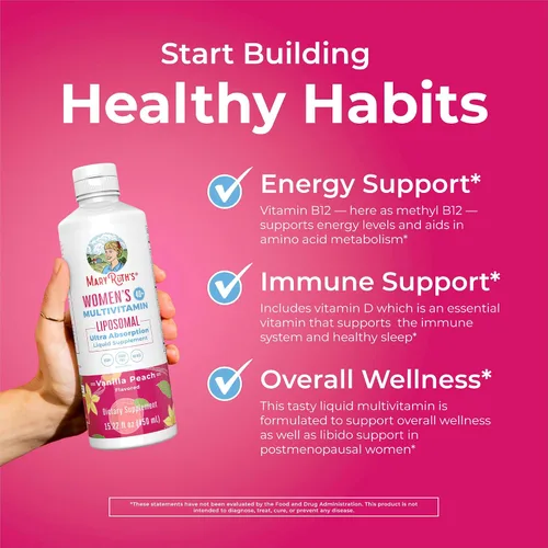 Miniatura 5 de MaryRuth Organics Multivitamínico para Mujeres 40+, Multivitamínico Femenino Liposomal, Suplemento de Apoyo Inmunológico, Suplementos de Energía