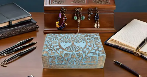 Miniatura 37 de Gran regalo de cumpleaños y inauguración de la casa, joyero de madera decorativo hecho a mano con talla del árbol de la vida, organizador, recuerdo