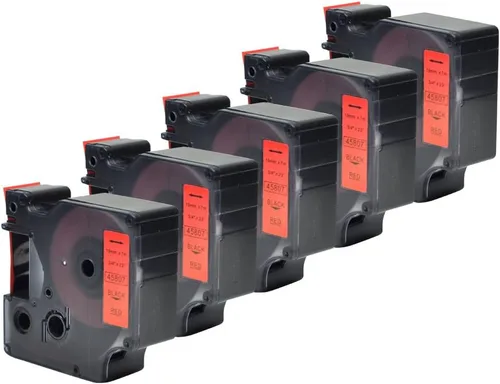 Miniatura 10 de Paquete de 2 cartuchos de etiquetado compatibles con Dymo D1 Tape 45807, negro sobre rojo, compatible con LabelManager 350D 400 500TS